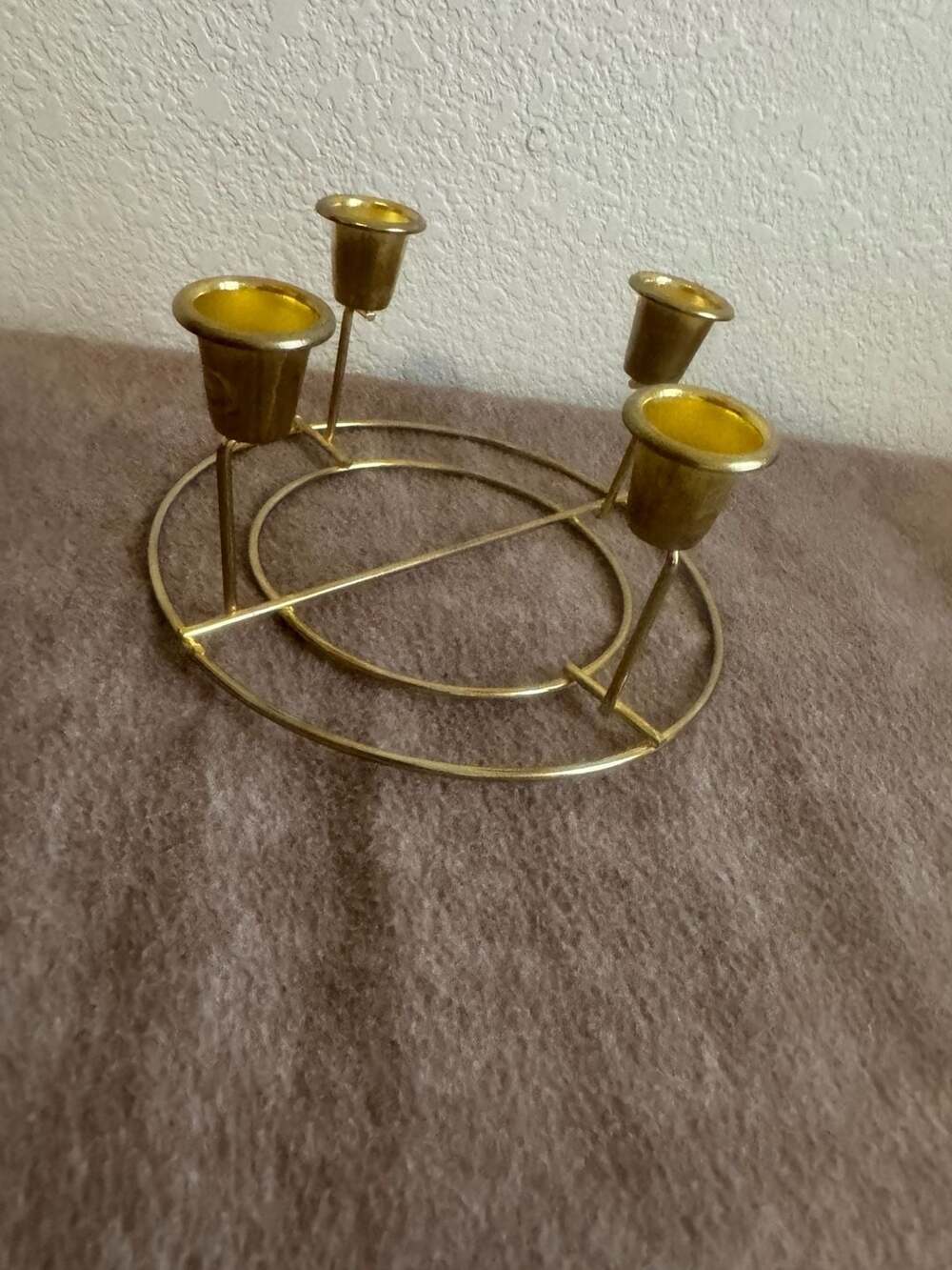Vintage Mid-Century Modern Brass 4-Arm Candelabra Candle Holder